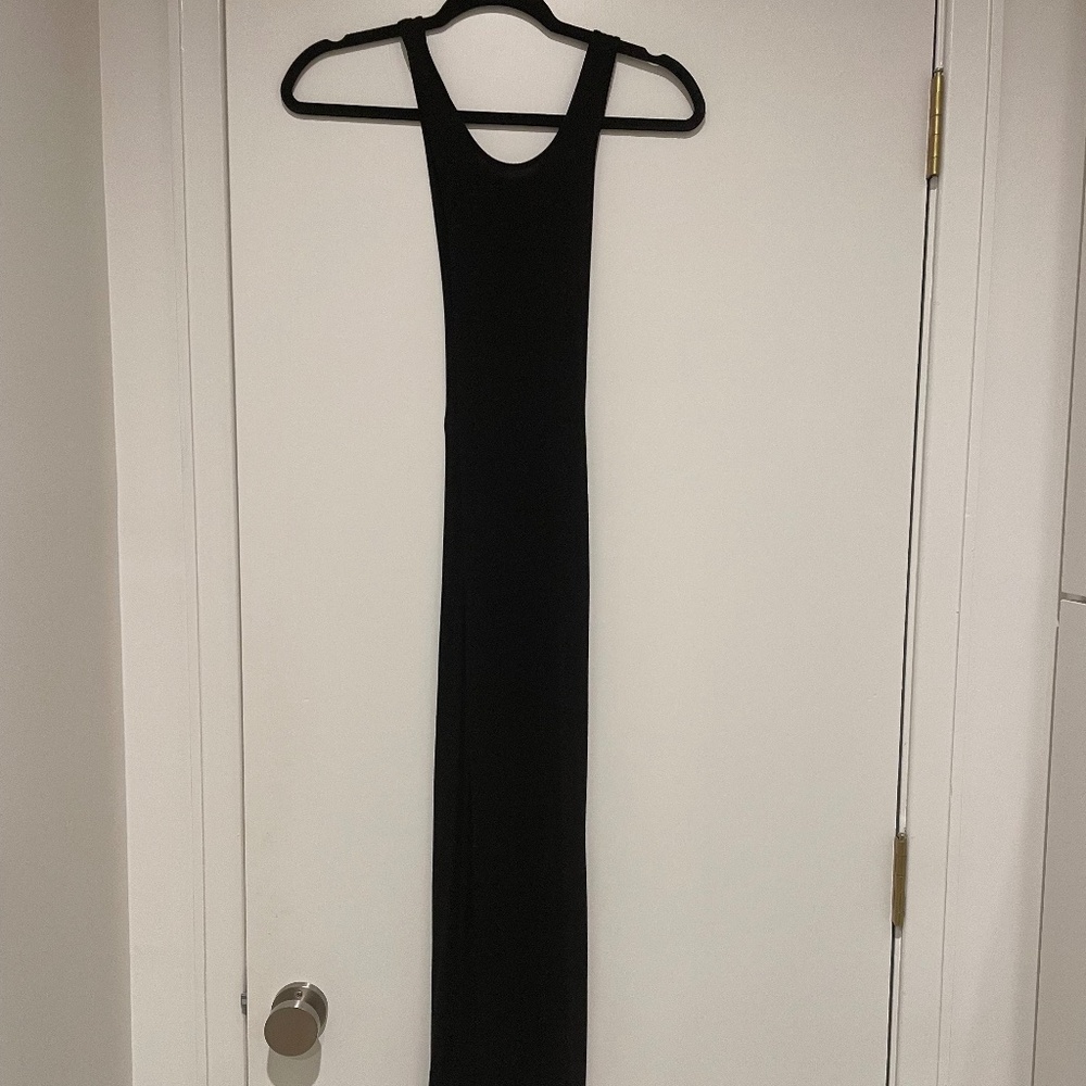 Enza costa midi black fitted dress
